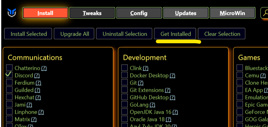 /xstefen/winutil/raw/commit/bdbdbb3c205481308c70042877016f6bb785afb6/wiki/Get-Installed.png