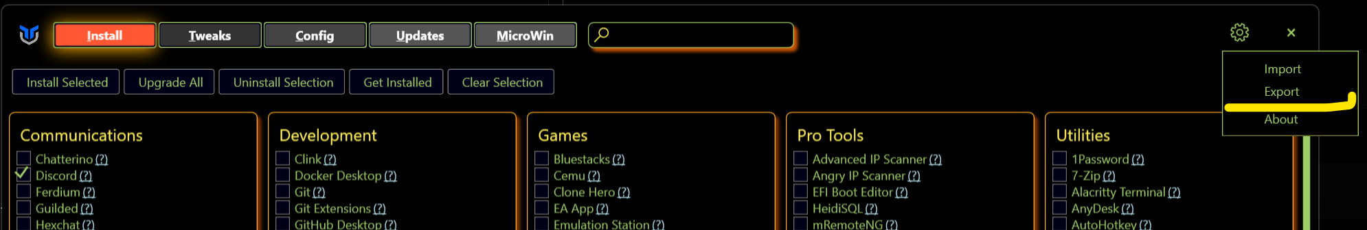 /xstefen/winutil/raw/commit/bdbdbb3c205481308c70042877016f6bb785afb6/wiki/Settings-Export.png